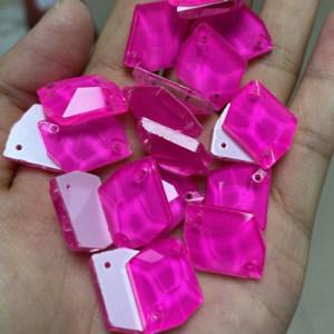 Glass Glitter Sew On Rhinestones with Two Holes Flat back Glass Gems Strass Crystal and Stones for DIY Decoration