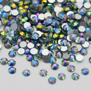  Wholesale Round Glass Rhinestones Flat Back Nail Art Crystal Beads in SS10 SS16 SS20 SS30 Sizes for Apparel Accessories