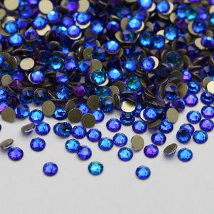 2088 Bermuda Blue Crystal Rhinestones High Quality 8 Big 8 Small Flat Back Stone for DIY Nail Art Decoration
