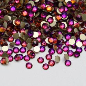 2088 16-Cut Facets Vitrail Rose Flat Back ABS Glass High Quality Non-Hotfix Gold Bottom Loose Rhinestones Gems for Nail Art Shoes