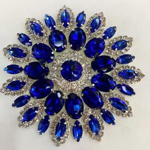Rivoli Round Sapphire Glass Crystal Rhinestone Appliques 