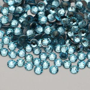 Aquamarine SS3-SS30 Nail Garment Crystal Strass  Glue On Crystal Stones non hot fix rhinestones flat back bulk