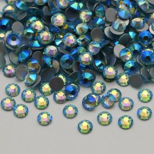Aquamarine AB SS3-SS30 Nail Garment Crystal Strass  Glue On Crystal Stones non hot fix rhinestones flat back bulk 