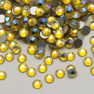 Citrine AB SS3-SS30  Silver Base Crystal AB Flat Back Strass Crystal Non Hot Fix Rhinestone For Garment Decoration