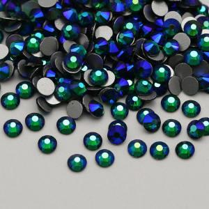 Emerald AB SS3-SS30 Factory Hot Selling Crystal AB Rhinestones  Non Hotfix Flatback Rhinestone Bulk For Nail Art Garment