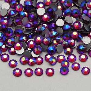 Fuchsia AB SS3-SS30 Glass Rhinestones Non Hotfix Ab Crystal Flatback Cut Rhinestone Press On Nails