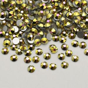 Fuchsia gold SS3-SS30 Flat Back Crystals Non Hot Fix glass crystal Rhinestones For wedding dress 