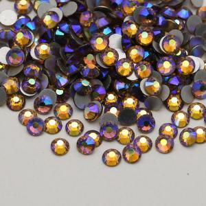 Lt.col.topaz AB SS3-SS30 non hot fix flatback glass rhinestone nail decoration crystal flat back rhinestones