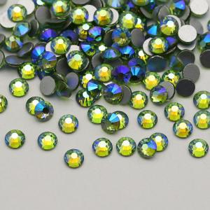 Lt.peridot AB SS3-SS30 High Quality non Hot fix Rhinestone Grade Flat Back Round AB Crystal Rhinestones For dresses 