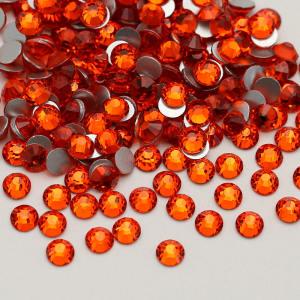 Orange SS3-SS30 Round Crystal Stones Non Hot Fix Diamond Glass Flat Back Rhinestone For Crafts