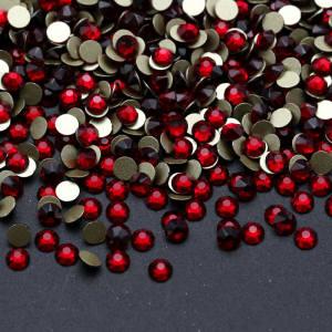 SS20 Dark Siam Wholesale 8 Big 8 Small 2088 Cut Rhinestone Non Hotfix Glue on Nail Crystal Strass Flat Back Crystal