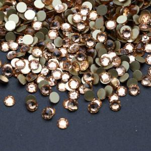 SS20 Champagne 2088 Gold Base Bulk Flat Back Non Hot Fix Rhinestones for Nail Art Decor Wedding Dress