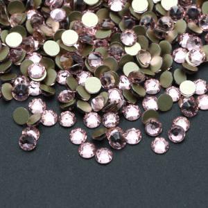 SS20 Lt Pink 2088 16 Cut Facets Flat Back Glass Non Hotfix Gold Bottom Loose Rhinestones Gems for Nail Art Shoes