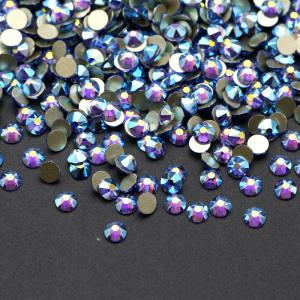 SS20 Lt Sapphire AB 2088 Crystal Glass Rhinestones 16 Cut Facets Round Flatback Diamond Strass AB in Bulk Stones for Cloth Tumbler