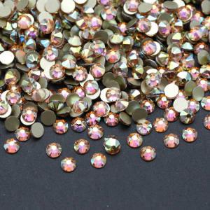 SS20 Champagne AB Rhinestones Bulk Packaging SS16 SS20 SS30 2088 Crystal Glass Rhinestones Gold Back Nail Rhinestones 8 Big 8 Small for DIY