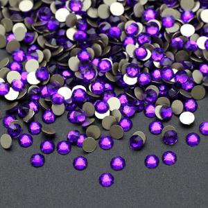 SS20 Grape Purple 2088 Rhinestones Non Hot Fix 16 Faceted Flat Back Nail Art Decorations White AB for Nail Art