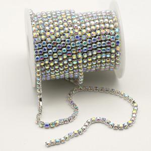 Wholesale SS8 Cup Chain with Rhinestones Multiple Colors Sew on Technique for Clothing Shoes Bag Decorations