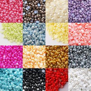 Wholesale Normal Colors Plastic ABS Flat Back Pearl Half Round Loose Pearls For DIY Hair Accessories