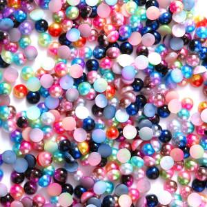 Wholesale ABS Craft Half Round Pearl Flatback Beads 2-14mm Shiny Unique AB Color Rhinestone Applique Loose Pearls for Craft