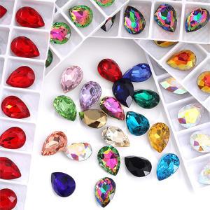 Factory Wholesale All Sizes Colours K9 Pointback Teardrop Crystal Rhinestone Crystal Gemstones for Crystal Jewelries
