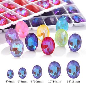 100% Good Feedback Non Hotfix K9 Pointed 3D Glass Rhinestones Oval Diamond Nail Art Garment Decorations